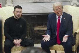Todo comenzó cuando el vicepresidente J.D. Vance intervino, luego de que Trump y Zelenski llevaran 30 minutos haciendo declaraciones ante la prensa. FOTO: