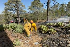 Eleemntos de PCNL atacan los incendios que se encuentran en dos puntos de Galeana, Nuevo León