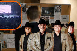 Proyectan letra de “narco corrido” en concierto de Los Alegres del Barranco